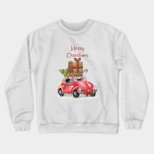 Merry Christmas - Black cats with Santa hat. Crewneck Sweatshirt